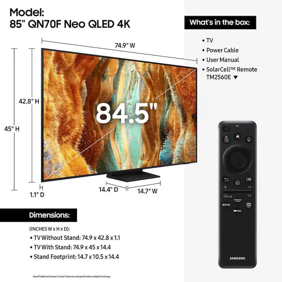 Samsung qa85qn70fauxzn ميني LED