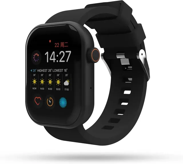g-tab GLS1 Smartwatch for Women – Bluetooth Fitness Tracker, Heart Rate Monitor, Sleep & Stress Tracking, IP68 Waterproof, 1.75" Touch Screen, Multi-Sports Modes, Step Counter, iOS & Android Black