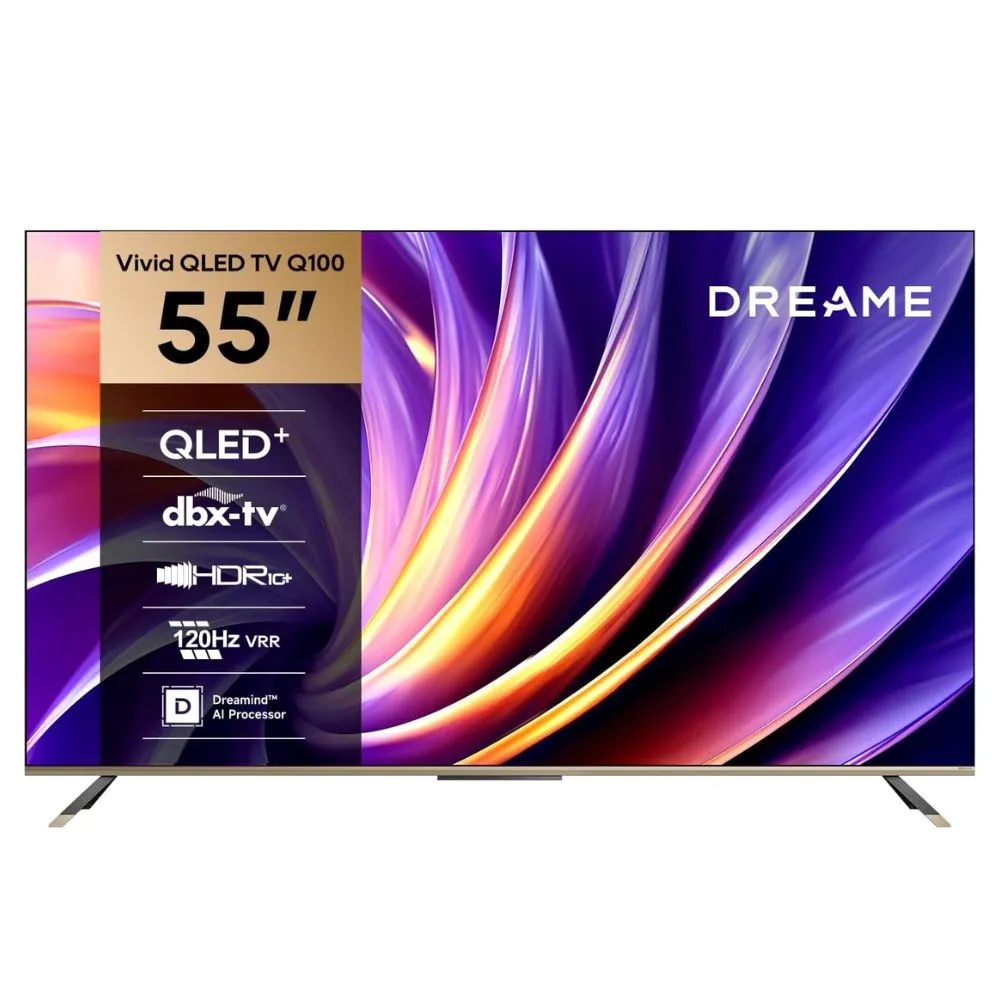 Dreame تلفاز ذكي 55 بوصة Vivid QLED بدقة 4K | Dolby Vision & Atmos | معالج Dreamind AI Processor | WiFi & Bluetooth 5.1