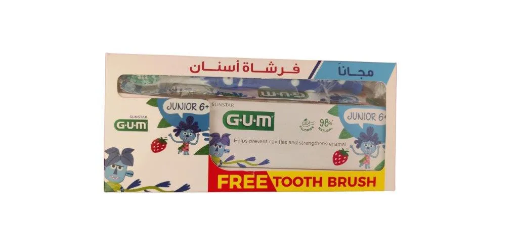 Gum معجون أسنان جونيور 7 سنوات + فرشاة أسنان