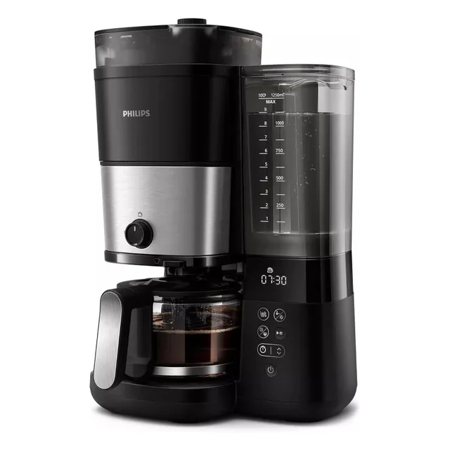 Philips All-in-1 Brew Drip Coffee Maker, Black and Silver, HD7900/50