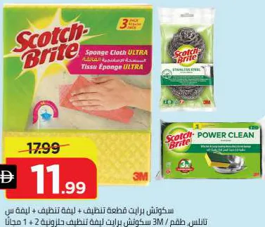 S.Cloth + Cls Scrb + Ss Scrb Set / Scotch Brite Spiral Ball Blister