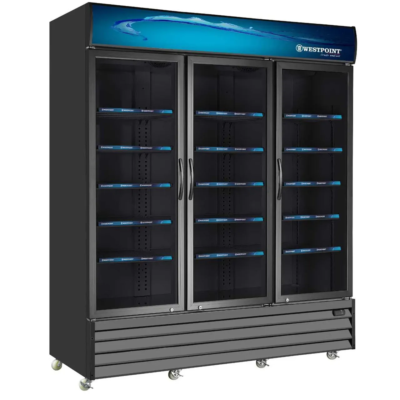 Westpoint مبرد قوارير عمودي 3 أبواب WPSN18017RT3 أسود