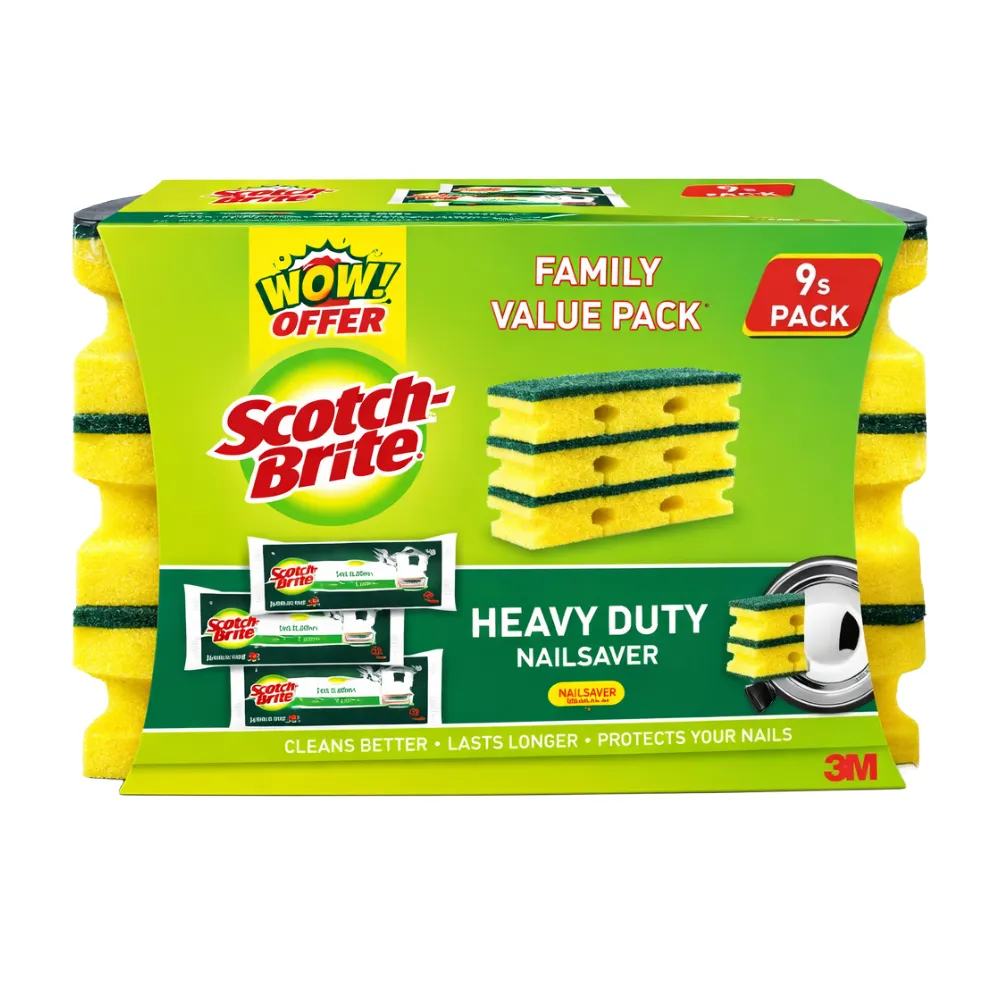3M إسفنجات فرك شديدة التحمل Nailsaver، 9 Pcs (عبوة عائلية اقتصادية)