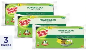 Scotch Brite إسفنجة فرك موفرة للأظافر ثلاثية