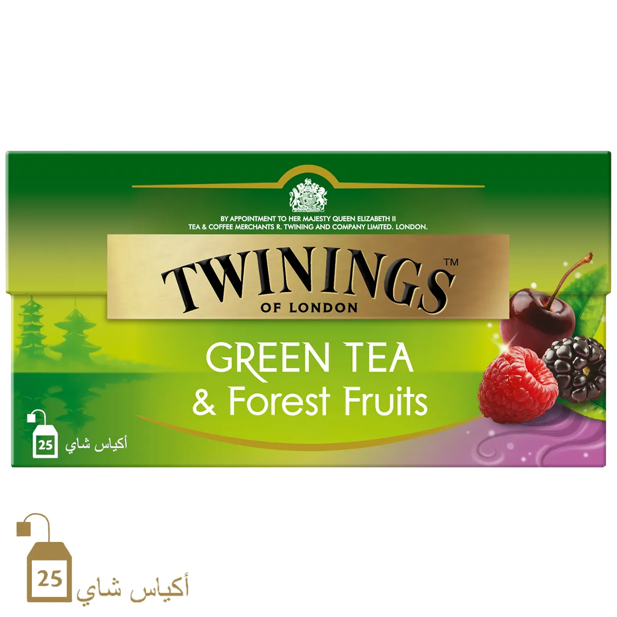 Twinings شاي أخضر وفواكه الغابة - 25 كيس
