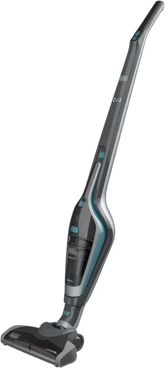 B+D مكنسة كهربائية لاسلكية بعصا 14.4V 28.8Wh ببطارية ليثيوم أيون 2Ah، مكنسة 2in1 أرضية قابلة للفصل ومحمولة باليد، وضع الوقوف الذاتي وسعة وعاء الغبار SVA420B-B5 ضمان 2 سنوات