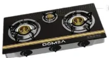 Domea Gas Cooker Glass 2 Burner Kg127-G