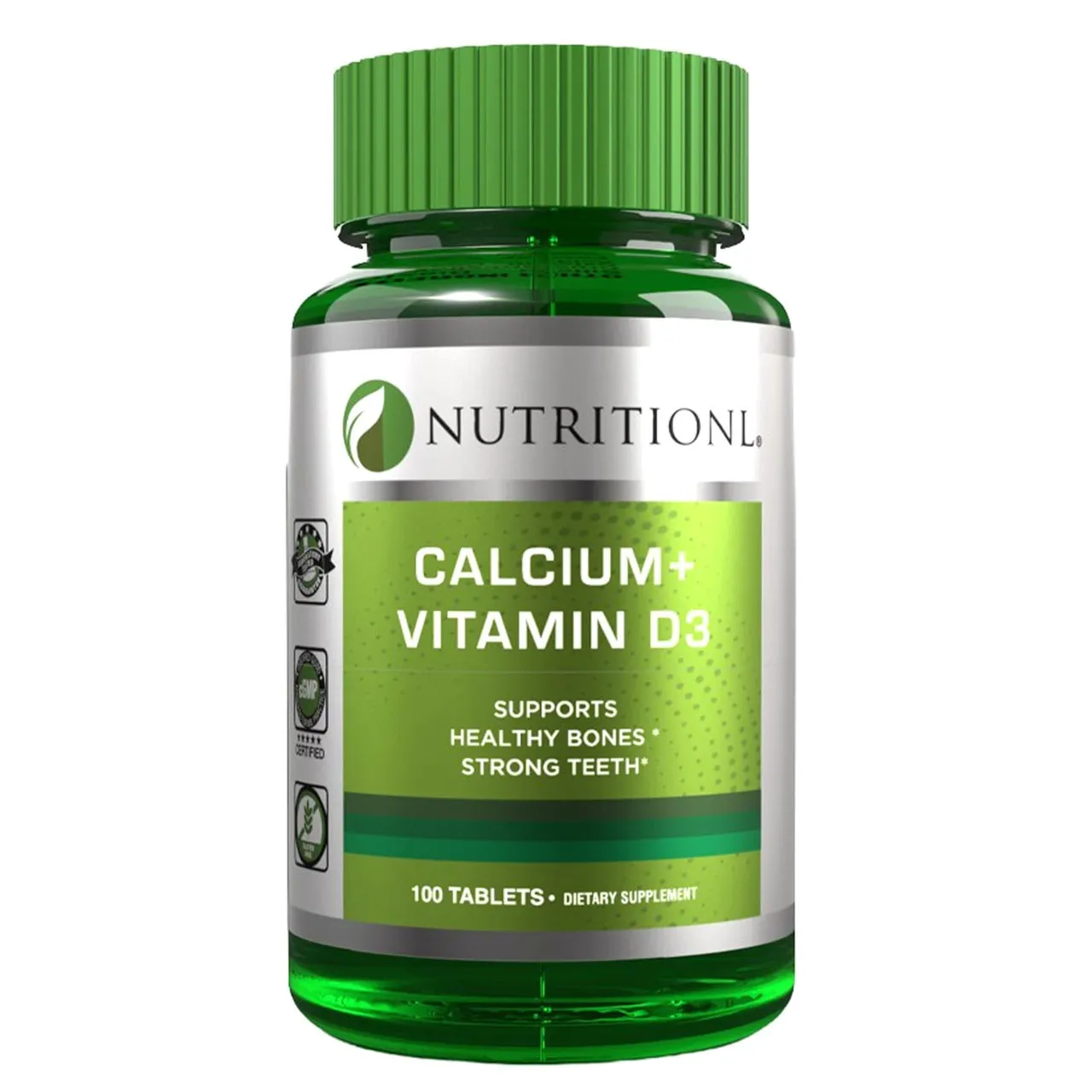 Nutritionl مكمل غذائي كالسيوم بلس مع فيتامين D3، 100 قرص