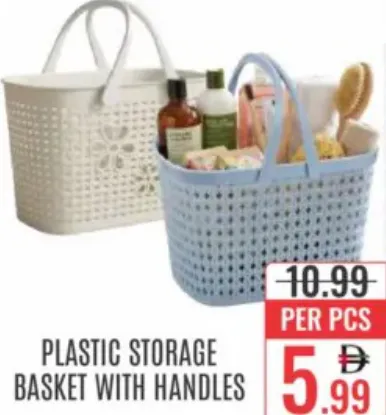 Plastic Storage Basket With Handles