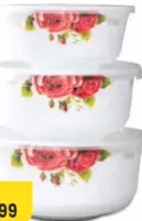 Delcasa Opalware Bowl Set With Lid DCE134