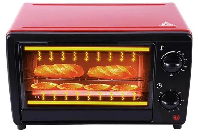 Everlyn Electric Toaster Oven – Temperature Control with BBQ Grill, Baking Tray & Wire Rack for Baking, Toasting & Grilling