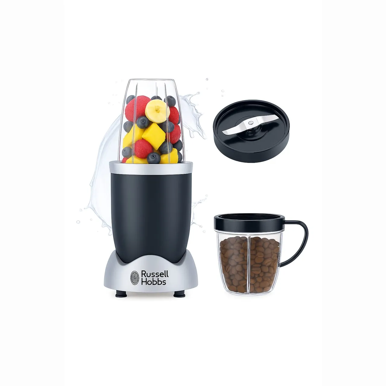 Russell Hobbs خلاط Nutri بقدرة 900W، أسود، NBL02