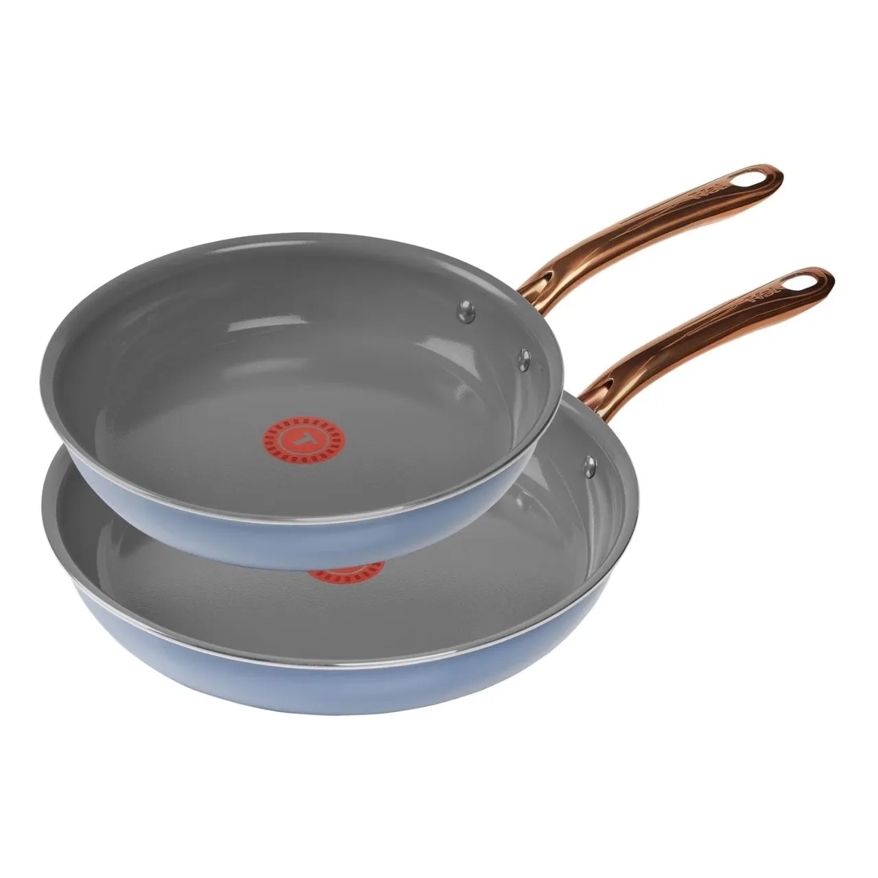T-Fal طقم مقالي ألمنيوم غير لاصقة، 2 pcs، أزرق محيطي