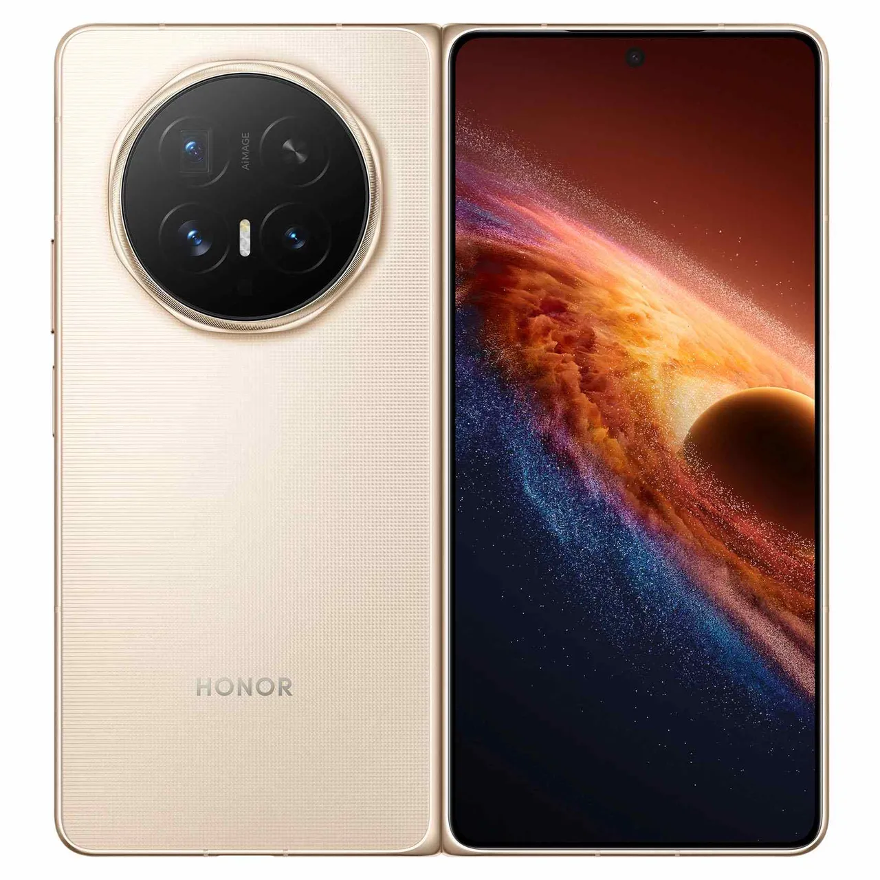 honor هاتف ذكي Magic V6 بتقنية 5G، ذاكرة RAM بسعة 16GB، سعة 512GB، ذهبي