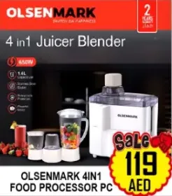 Olsenmark 4In1 Food Processor 450W