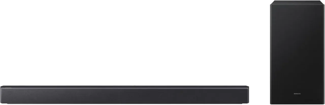 samsung ساوندبار B-series، B450F، 2.1 ch، مضخم صوت، صوت 2.1ch، Dolby Audio/DTS Virtual:X، تعزيز الجهير، صوت تكيفي، HW-B450F/ZN (2025 - Version)