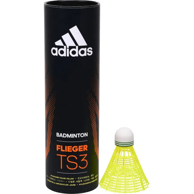 Adidas 12 pcs Nylon Shuttlecock Set, Yellow, IQ7577
