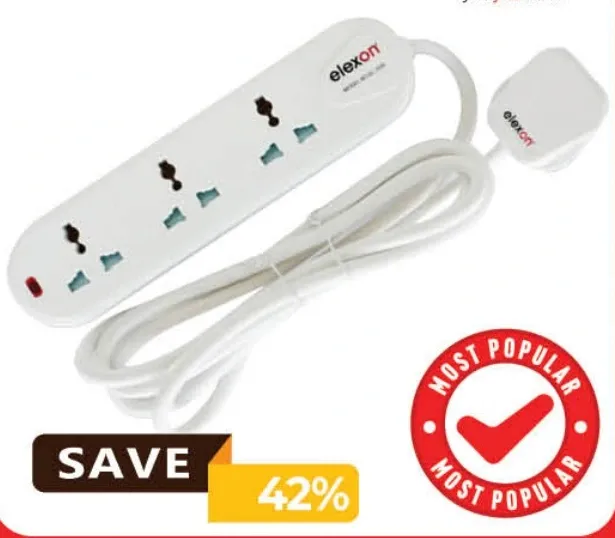 elexon Extension Power Socket 3Way EL2006
