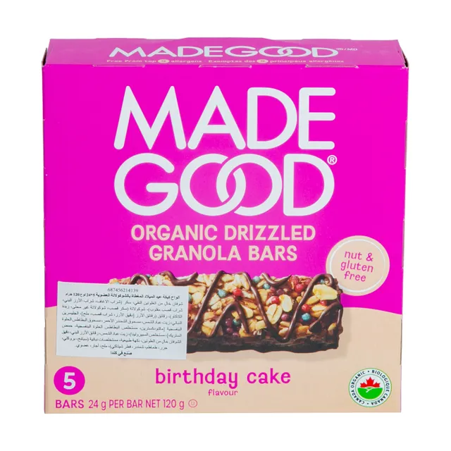 Made Good Organic Drizzled Granola Bars Birthday Cake Flavour