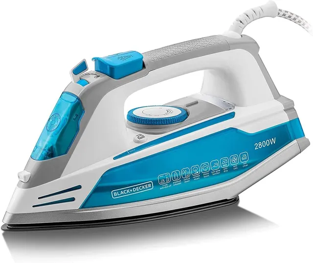 Black+Decker 2800W 2 way Auto Shut-Off Anti Drip Anodized Sole Plate Variable Steam Iron Blue - X2800-B5 2 Years Warranty