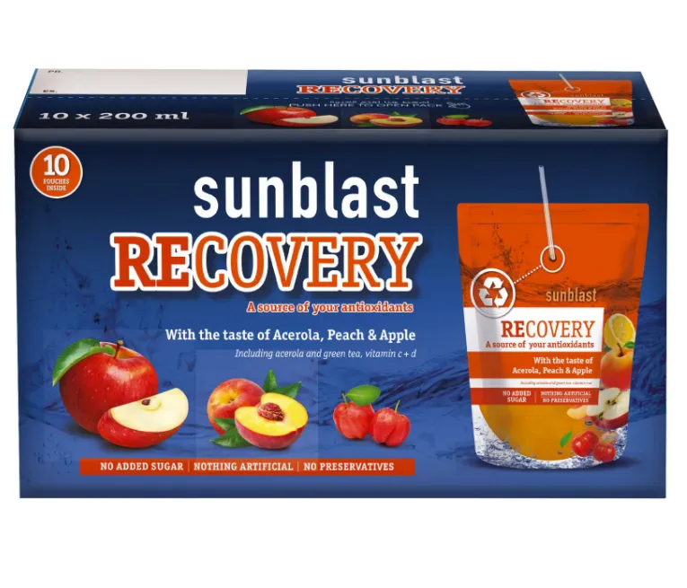 Sun Blast عصير الأسرولا والخوخ والتفاح Recovery