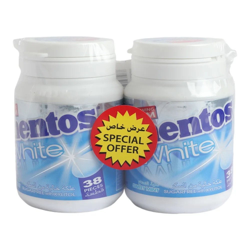 Mentos علكة بالنعناع الحلو الأبيض