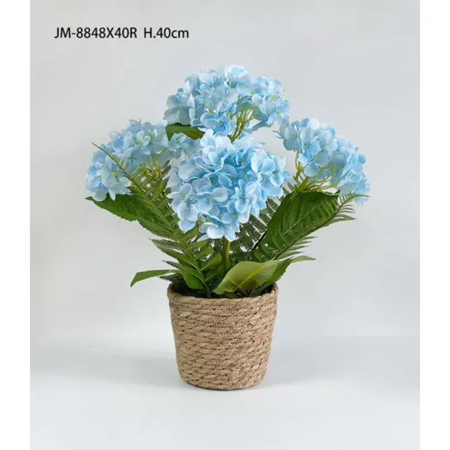 Maple Leaf Home 40 cm Artificial Flower with Pot, Blue, JM8848