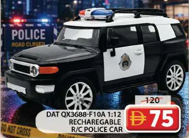 Dat Rechargeable Remote Control Police Car QX3688-F10A, 1:12