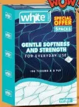 White مناديل وجه 2ply