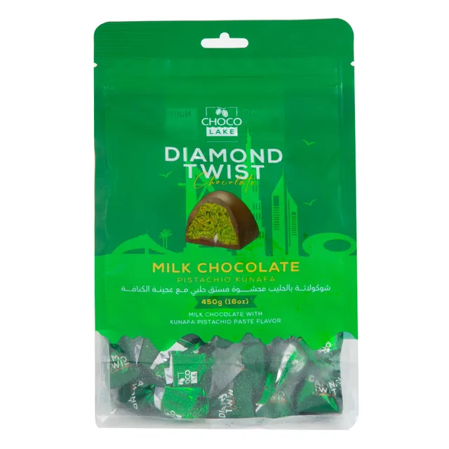 Choco Lake Diamond Twist Milk Chocolate Kunafa Pistachio