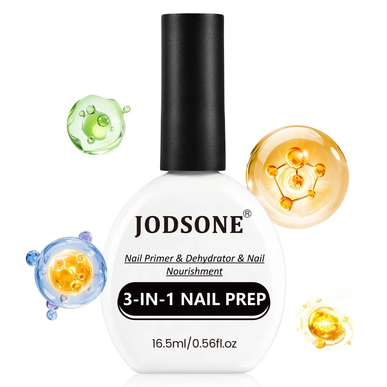 Jodsone Nail Prime and Dehydrator,3-in-1 Nourishing Acid-Free Nails Prep for Gel Nails, Time Savings Gentle Nourishing Cleansing Nail