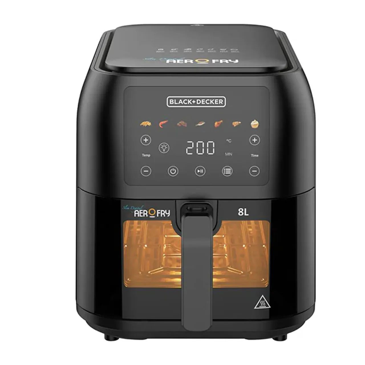 Black+Decker مقلاة هوائية رقمية مع نافذة AerOfry 7 في 1، 1700W، SAF80W