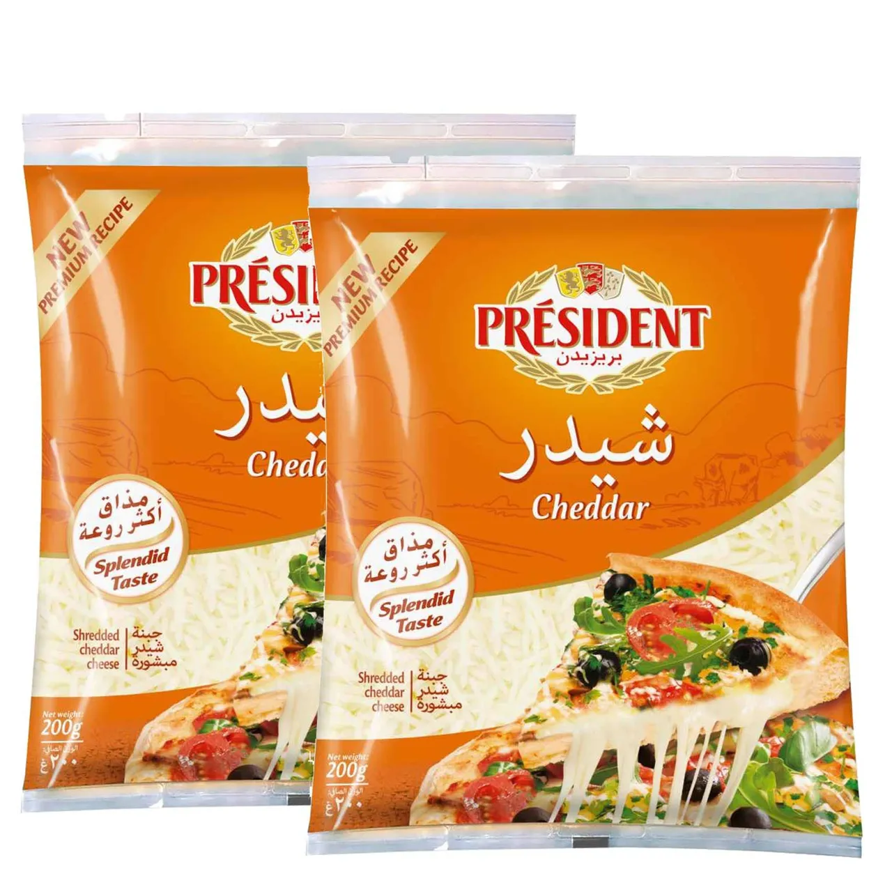 President جبنة شيدر مبشورة