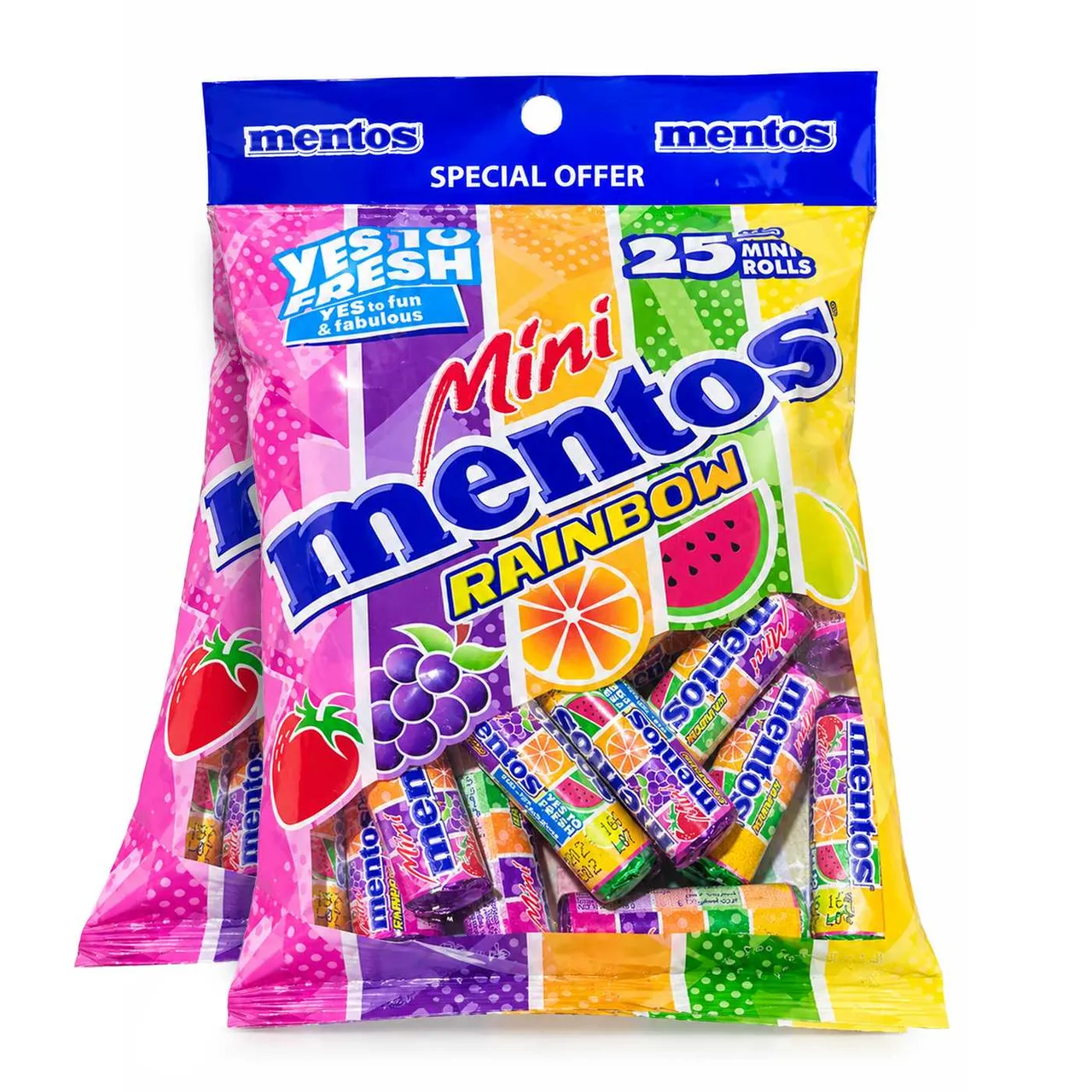 Mentos مشكل بألوان قوس قزح