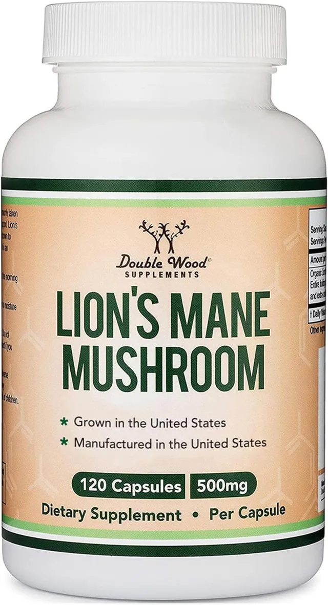 Double Wood Supplements Lions Mane Mushroom - 120 X 500mg Capsules