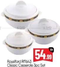 Royalford طقم كسرولة كلاسيك Rf1643