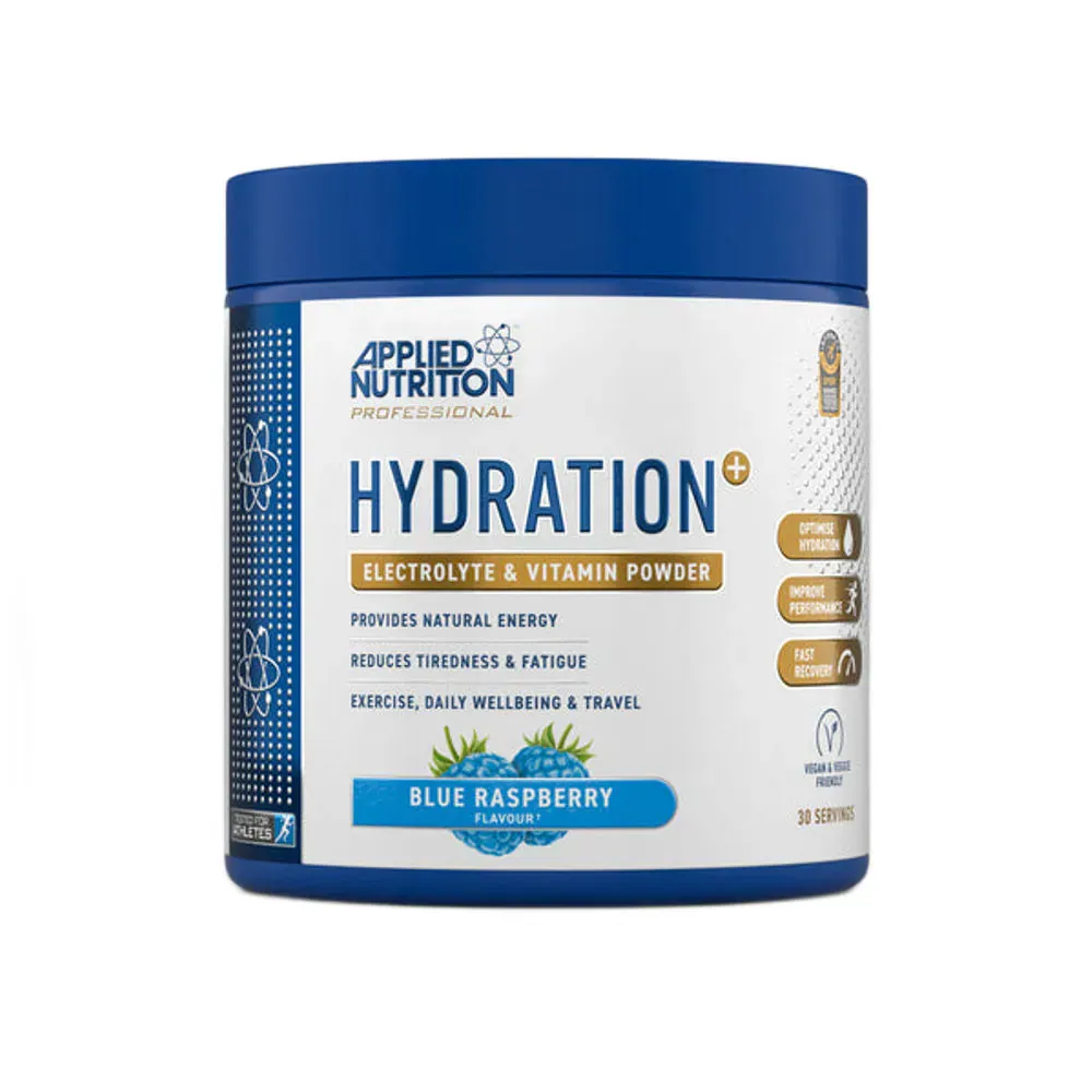 applied nutrition إلكتروليت وفيتامينات للترطيب Hydration+ Complete Electrolyte & Vitamin بنكهة التوت الأزرق Blue Raspberry