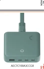 commo 3 Port Wall Charger Aectc100A3Ccgr, 100W