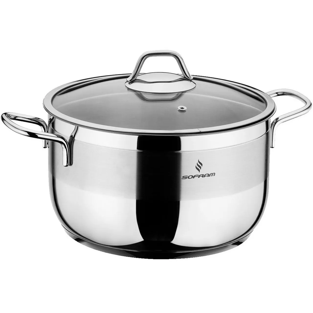 Sofram قدر طبخ من الستانلس ستيل مع غطاء 28cm