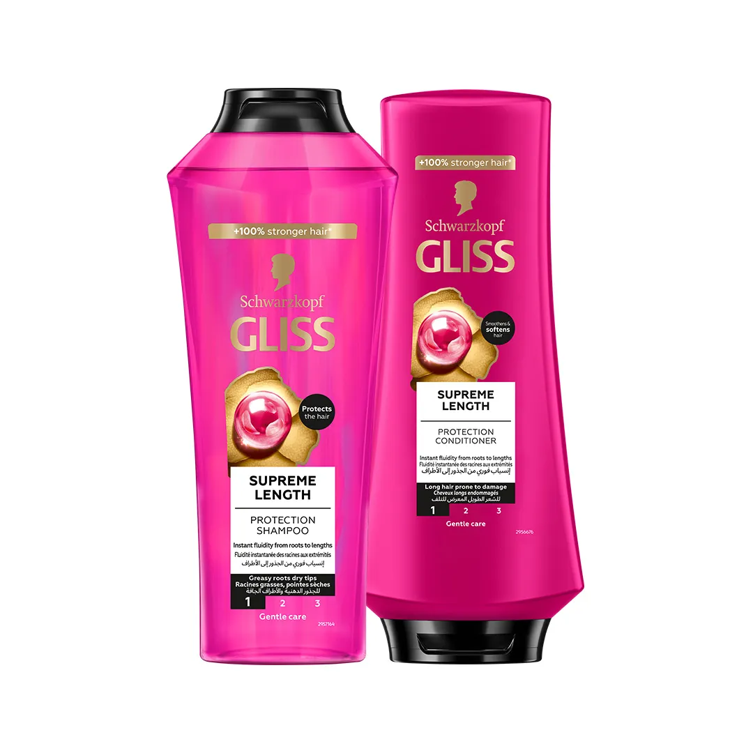 Gliss شامبو وبلسم سوبريم لينث - +