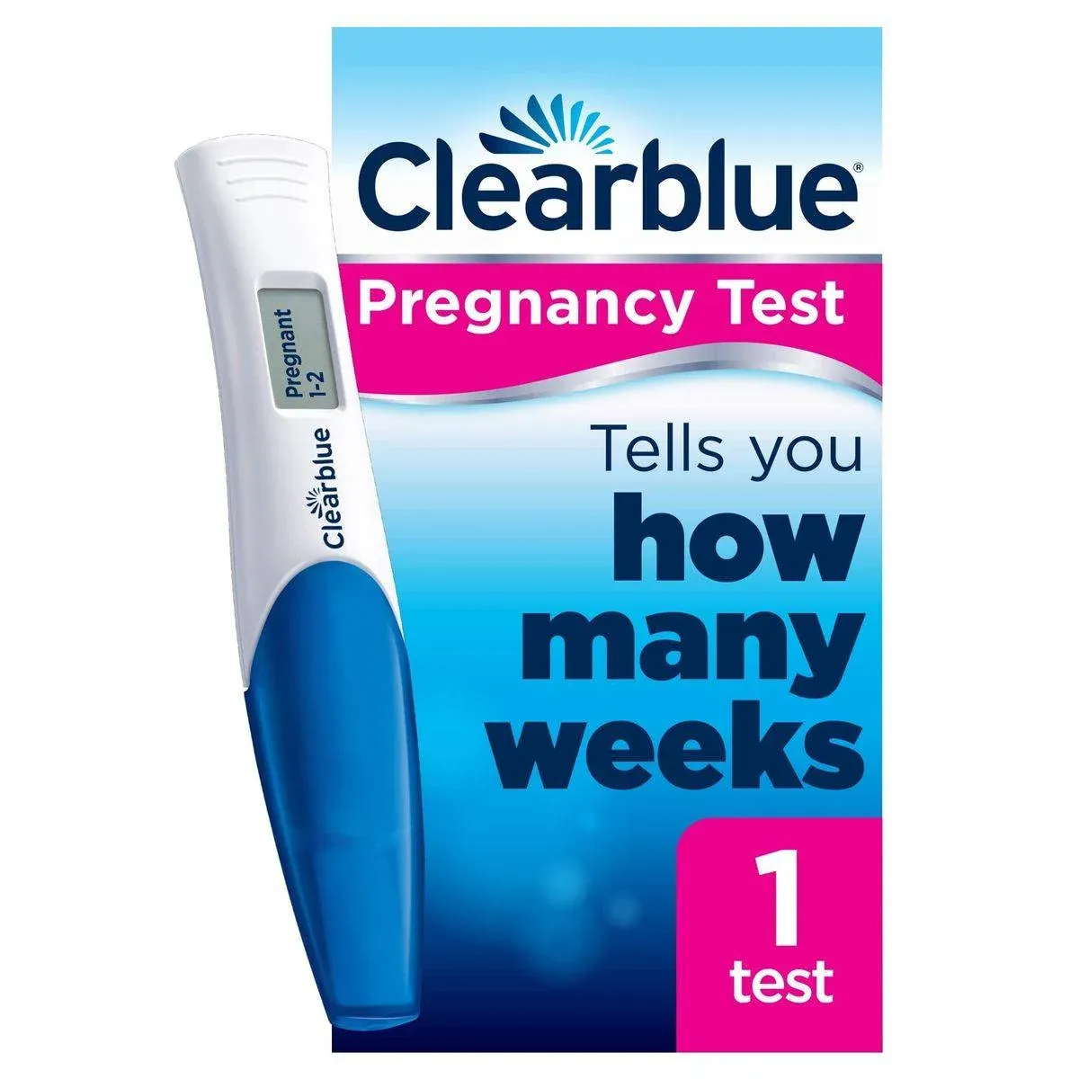 Clearblue اختبار حمل رقمي مع مؤشر الأسابيع، 1 اختبار