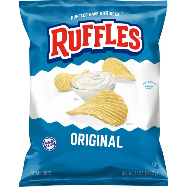 Fritolays Ruffles Potato Chips - 15 Oz