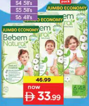 Bebem Natural Diaper Jumbo Pack Assorted