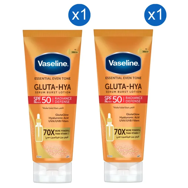 Vaseline Essential Even Tone Gluta-Hya Radiance Defense Serum Burst Lotion SPF50