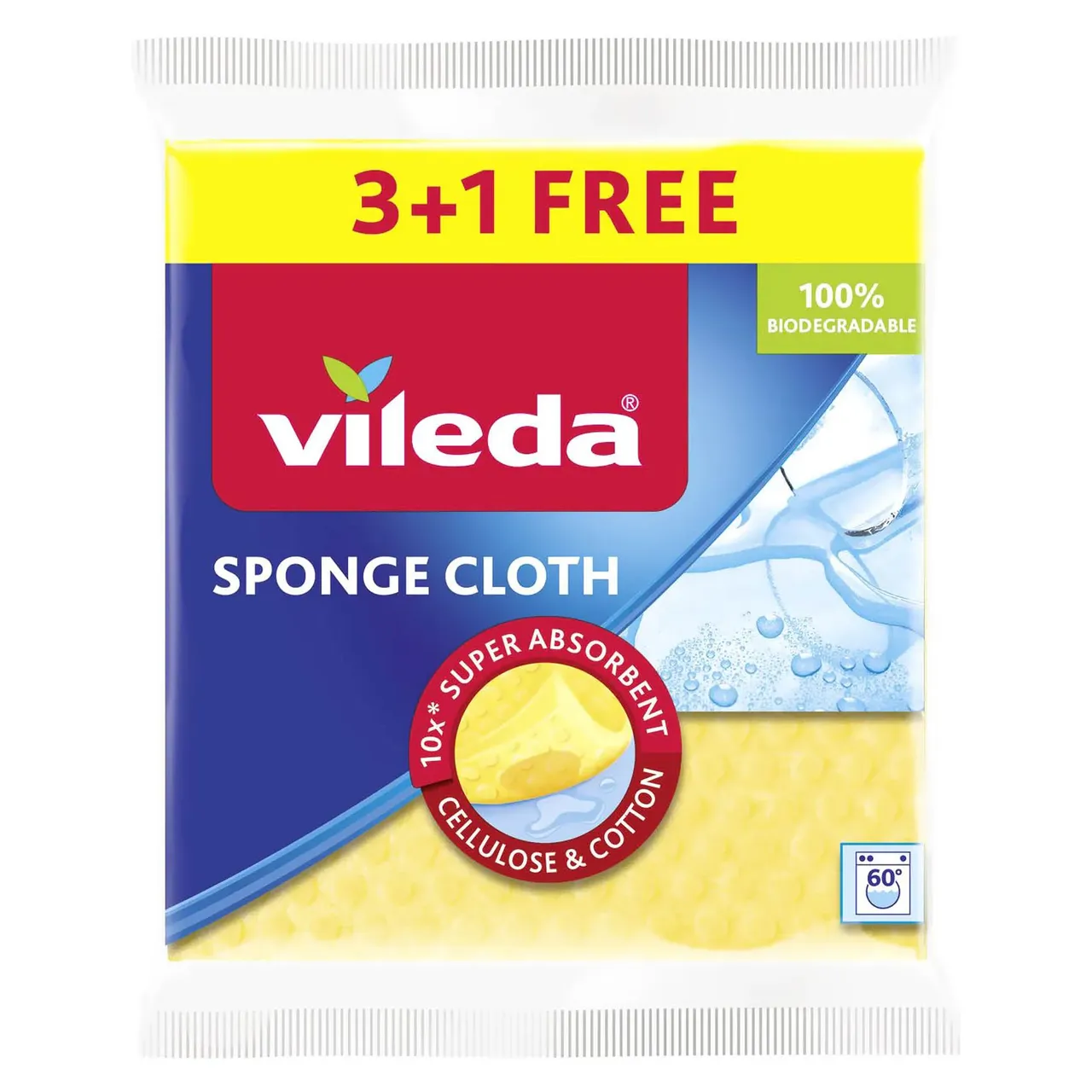 Vileda قماش إسفنجي قابل للتحلل متعدد الألوان