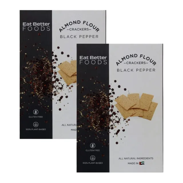 Eat Better Foods Almond Crackers Black Pepper