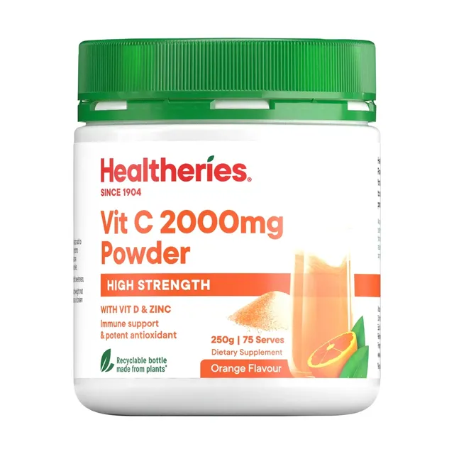 Healtheries Vit C 2,000mg with Vit D & Zinc Powder