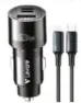 Levore شاحن سيارة 3 Port مع كابل C Lightning 63w
