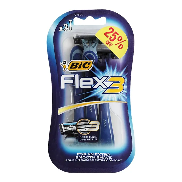 Bic Shavers Flex 3 For An Extra Smoth Shave Razor, 3 Razors